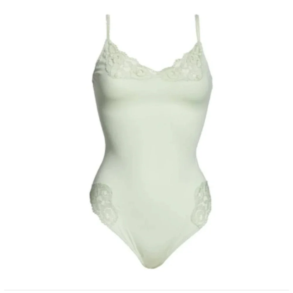 Intimately Free People Green Lacey Strappy Bodysuit Top NEW Size XS